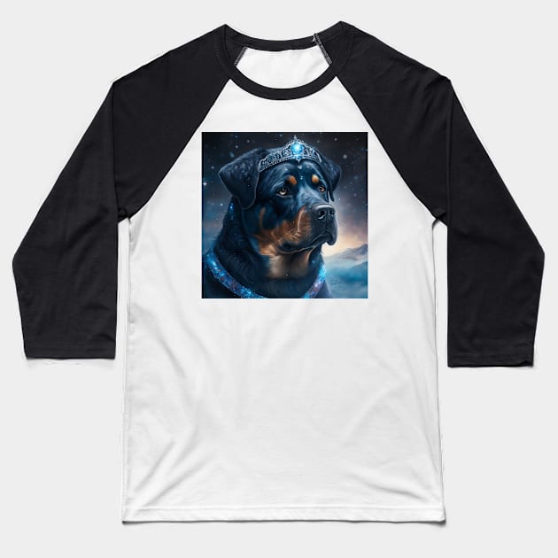 Ice Queen Rottweiler Baseball T-Shirt by Enchanted Reverie